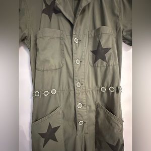 Pistola Army green with stars jumpsuit. Size extra small.